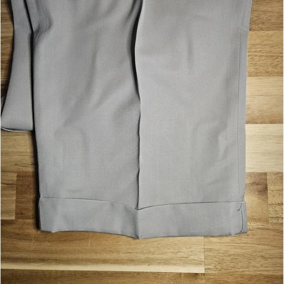 Joseph & Feiss Men's Dress Pants Size 44x30 Wool Blend Cuffed Pleated Tan Soft - Picture 4 of 8
